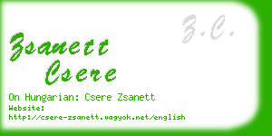 zsanett csere business card